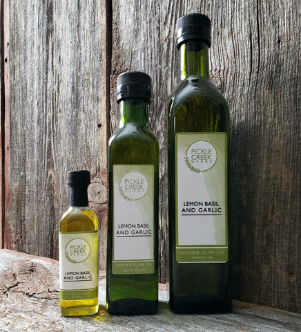 Lemon Basil and Garlic Infused Olive Oil (2oz)
