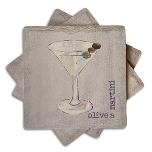 Absorbent Coaster Olive A Martini Set