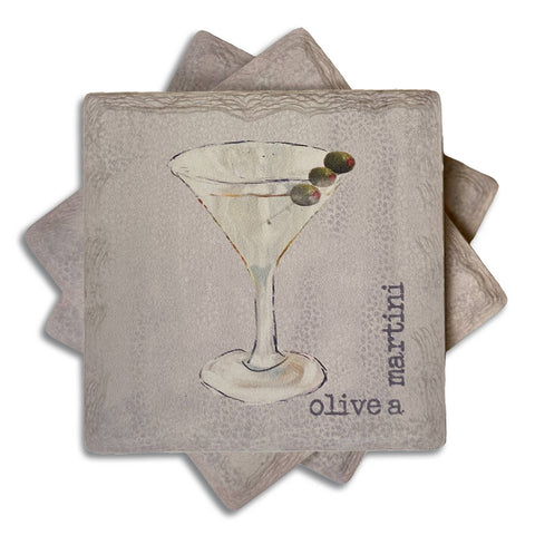 Absorbent Coaster Olive A Martini Set
