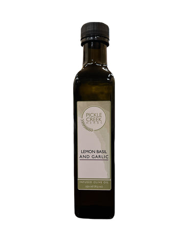 Lemon Basil and Garlic Infused Olive Oil
