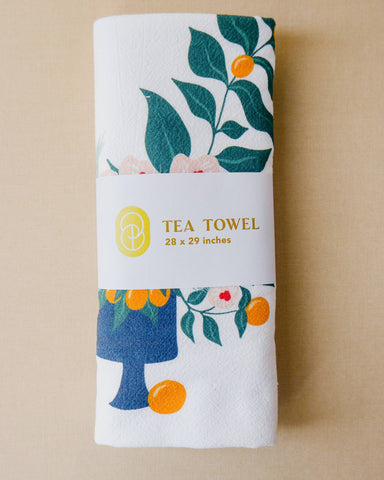 Bouquet Illustrated Cotton Flour Sack Tea Towel