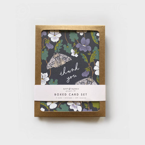 Woodland Violet Thank You Boxed Card Set of 8